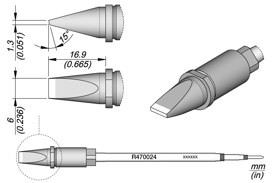 R470024 - Cartridge Chisel 6 x 1.3